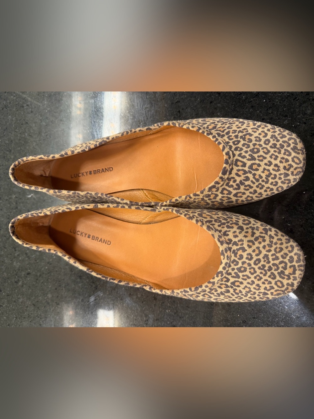 Lucky Brand Leopard Print Genuine Suede Ballet Flats Women’s 8.5 - Picture 3 of 5